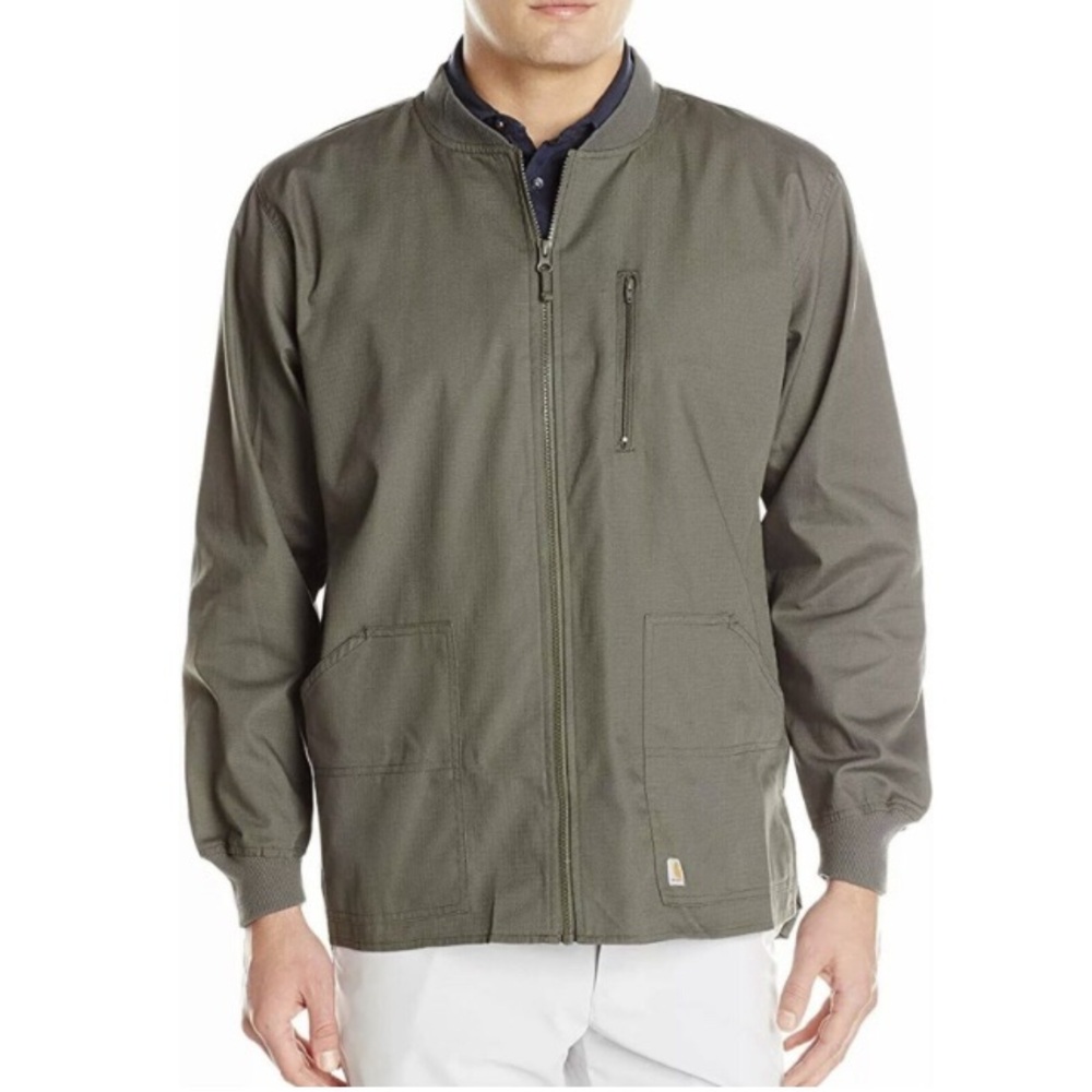 Olive Green Men's Zip-Front Jacket